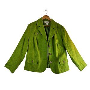 Banana Republic Green Linen Blend Blazer Jacket